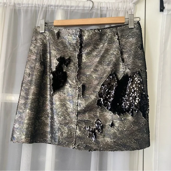 Free People Sequin Camp Mini Skirt Sz 4